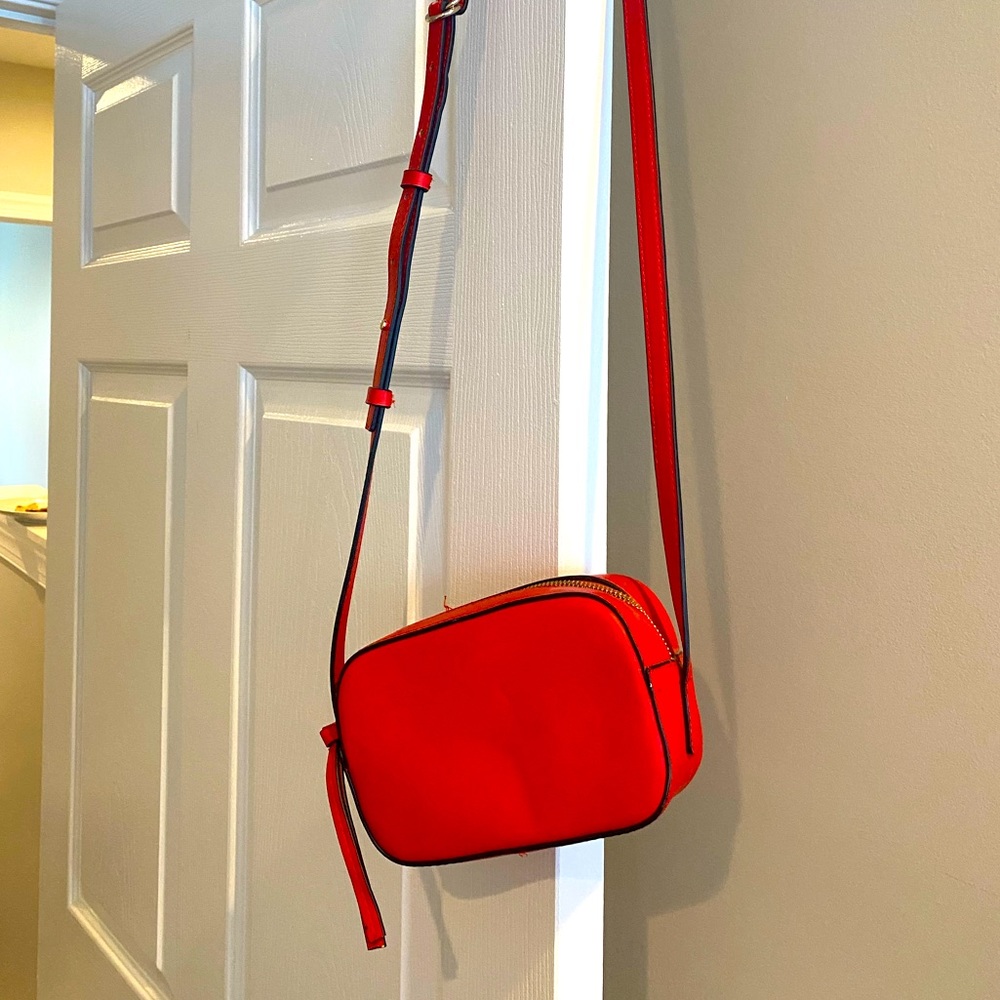 Structured Red Crossbody Bag